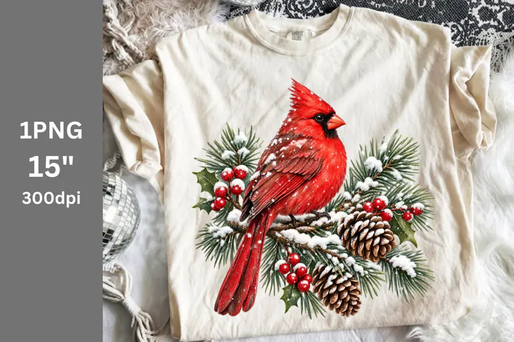 Christmas PNG, Cardinal PNG, Winter PNG