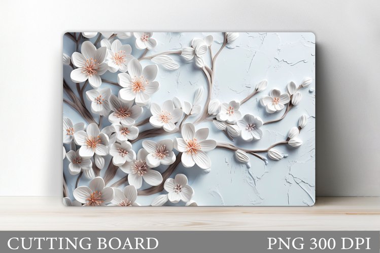 Spring Flowers Cutting Board. 3D Flowers Cutting Board