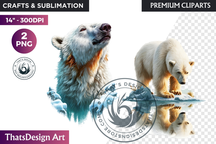 Watercolor Polar Bear Arctic Wildlife animal Illustration