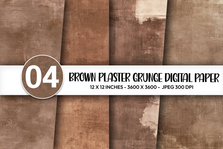 Brown Plaster Grunge Digital Paper example image 1