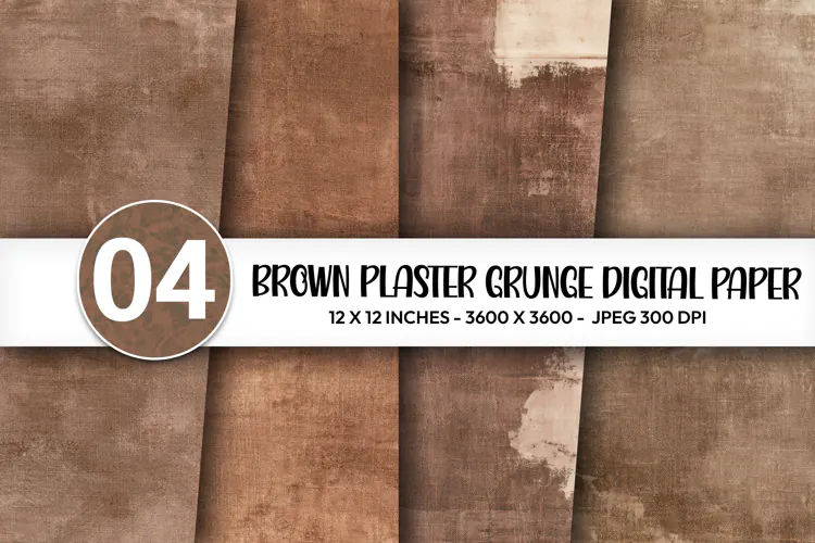 Brown Plaster Grunge Digital Paper