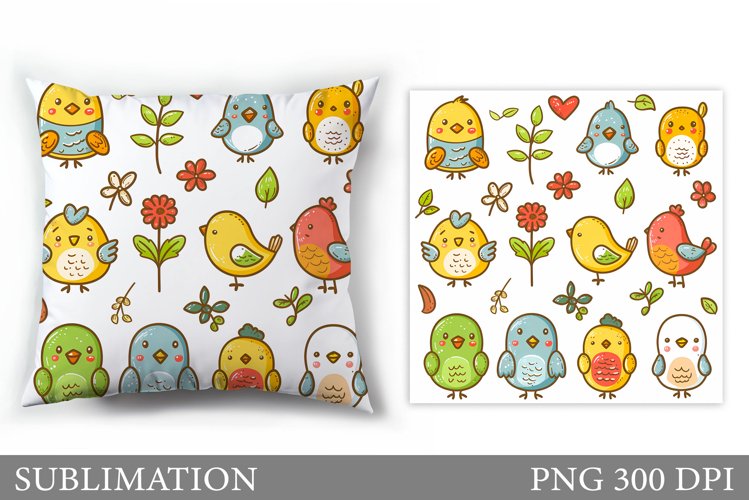 Cute Birds Sublimation. Cute Bird Pillow Sublimation example image 1