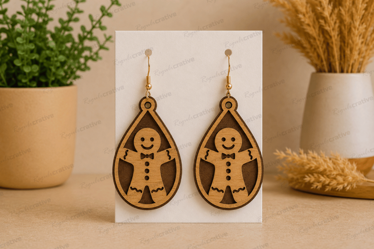 Christmas Earrings Laser Cut SVG File,Christmas Earrings SVG