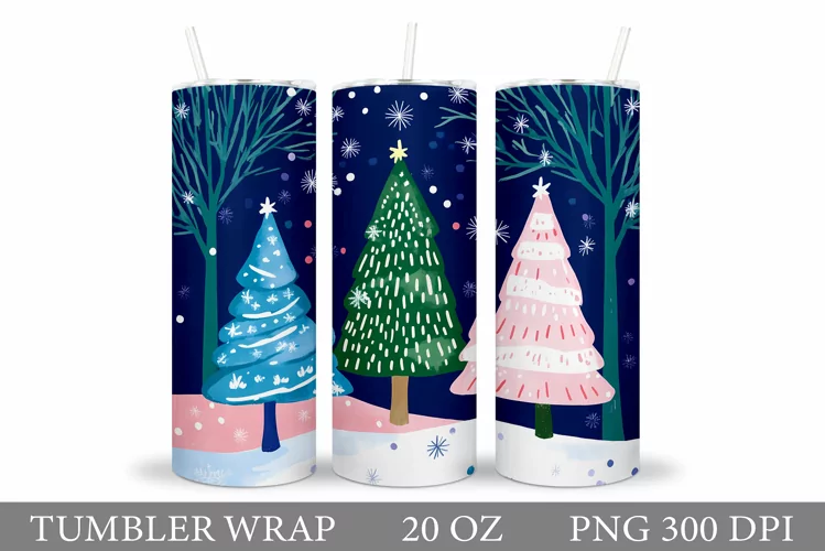 Christmas Tree Tumbler Design. Christmas Tree Sublimation