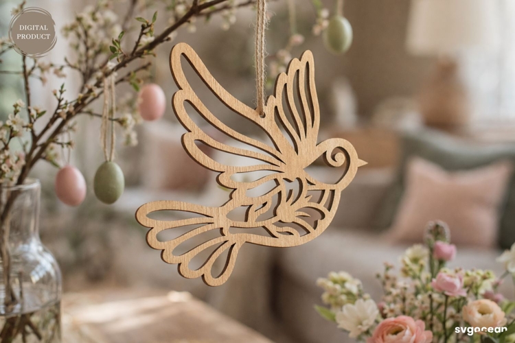 Spring Bird Ornament Laser Cut | Glowforge | SVG