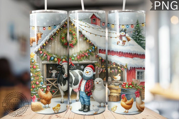 Farm Animals Tumbler Wrap - Christmas Tumbler Design