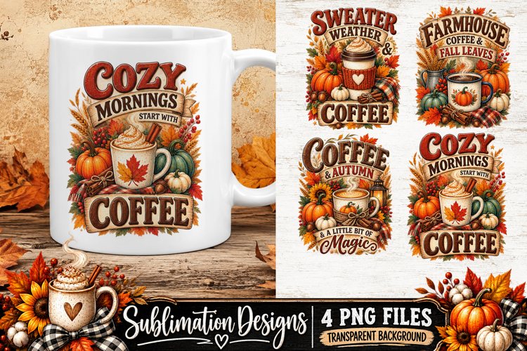 Cozy Autumn Coffee Farmhouse Sublimation