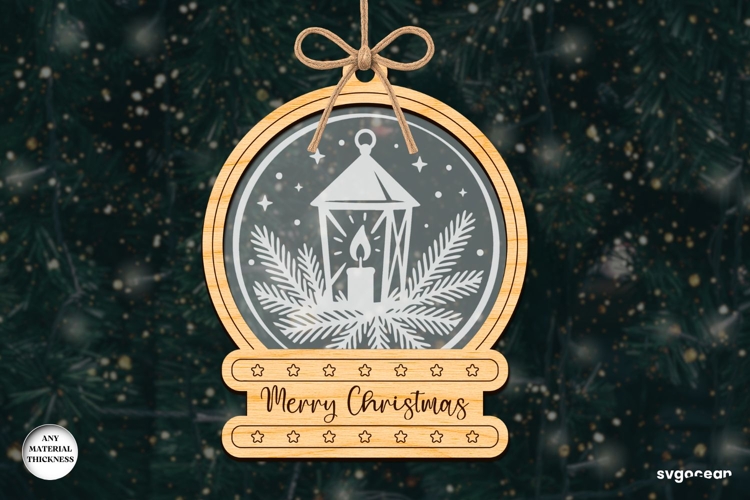 Christmas Snowglobe Ornament Laser Cut | Glowforge | SVG