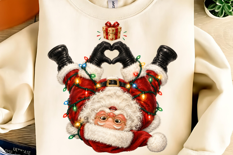 Christmas Santa Heart PNG, Trending Christmas PNG, Santa PNG