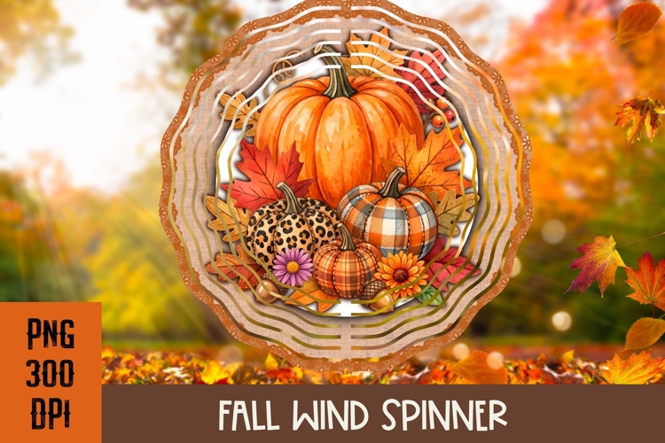 Fall Pumpkin Wind Spinner PNG for sublimation, Autumn PNG
