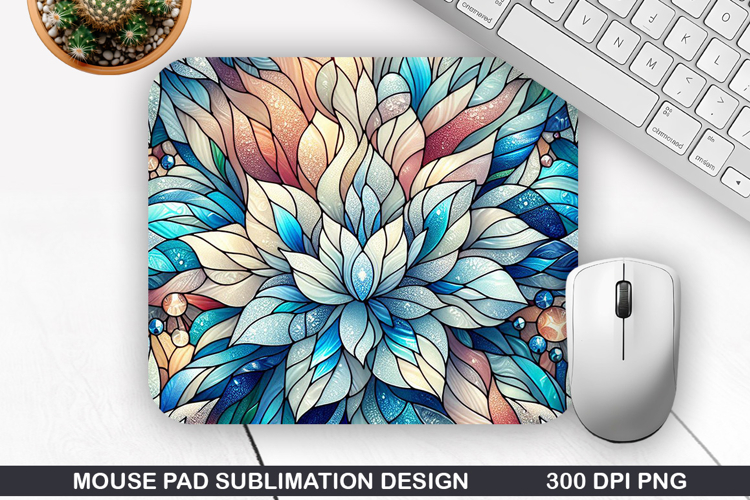 Mouse Pad Sublimation, Winter Flower Mouse Pad PNG Design