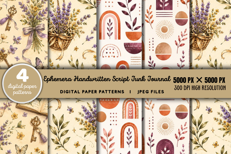 Ephemera Handwritten Script Junk Journal JPG