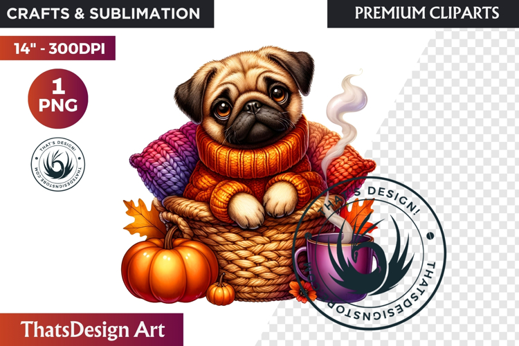 Autumn Cute animal in a bucket clipart Pumpkin thanksgiving