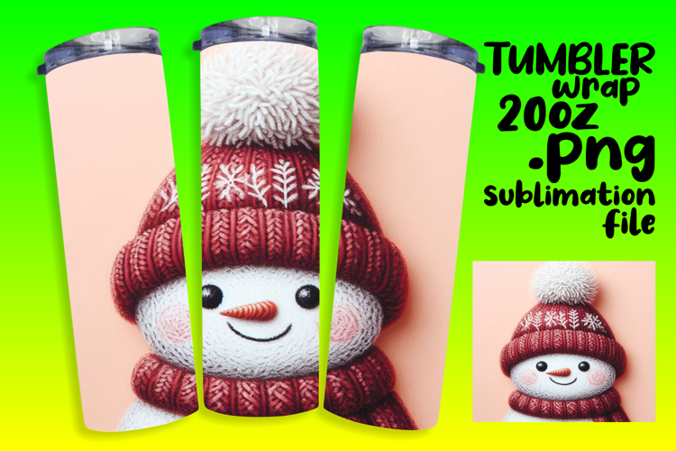 BOLD 20oz Tumbler Artwork for Sublimation , Snowman