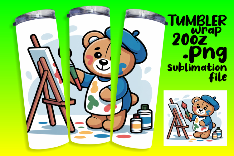 STUNNING 20oz Sublimation Tumbler , Cute Bear