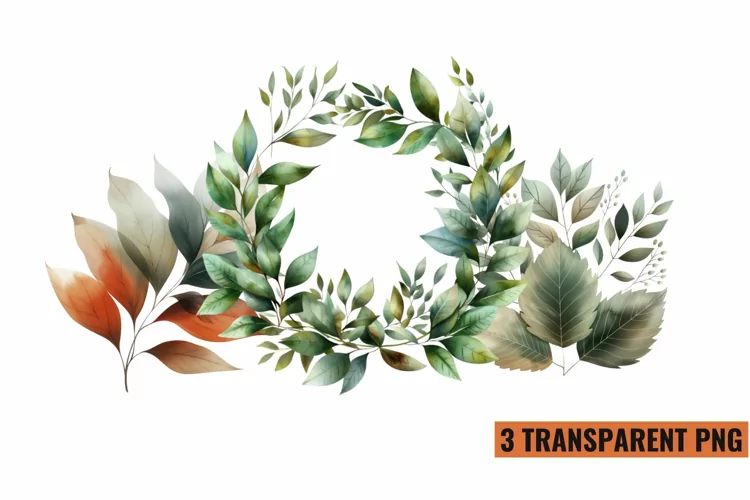 Watercolor Botanical Clipart Sublimation, PNG