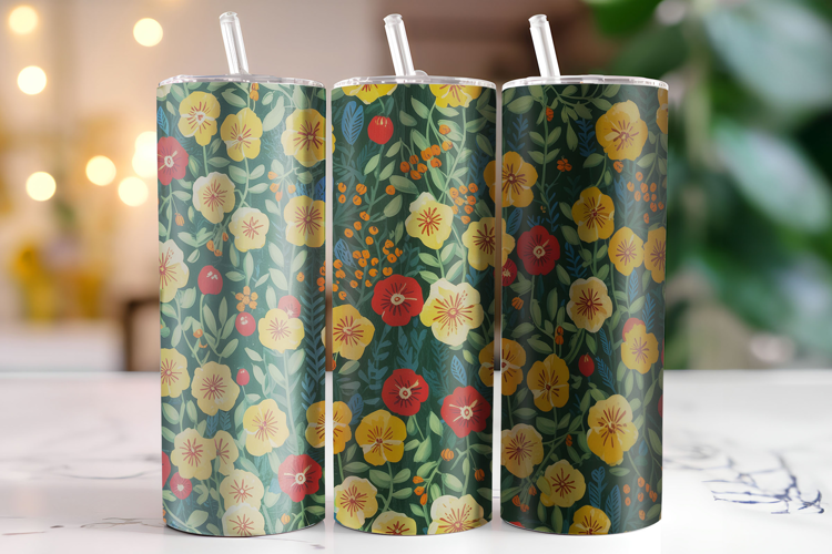 Flower Tumbler Wrap | Sublimation | Tumblers