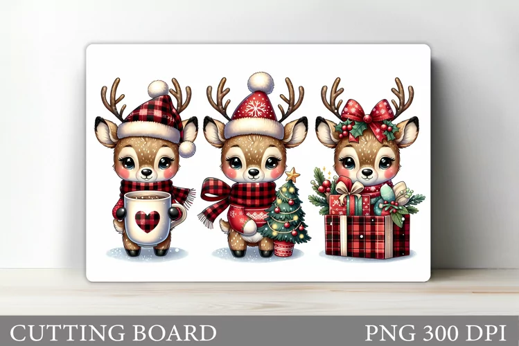 Christmas Deer Cutting Board. Christmas Cutting Board Design