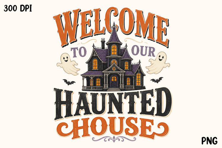 Welcome To Our Haunted House Halloween PNG