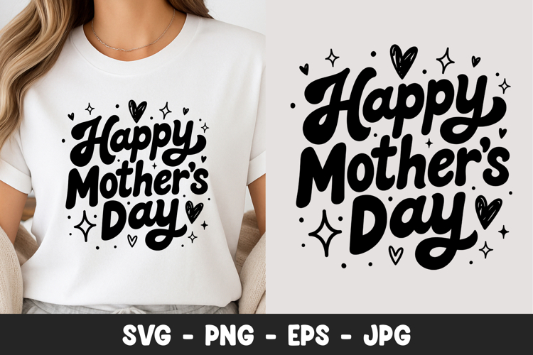 Happy Mothers Day Fun Lettering SVG PNG