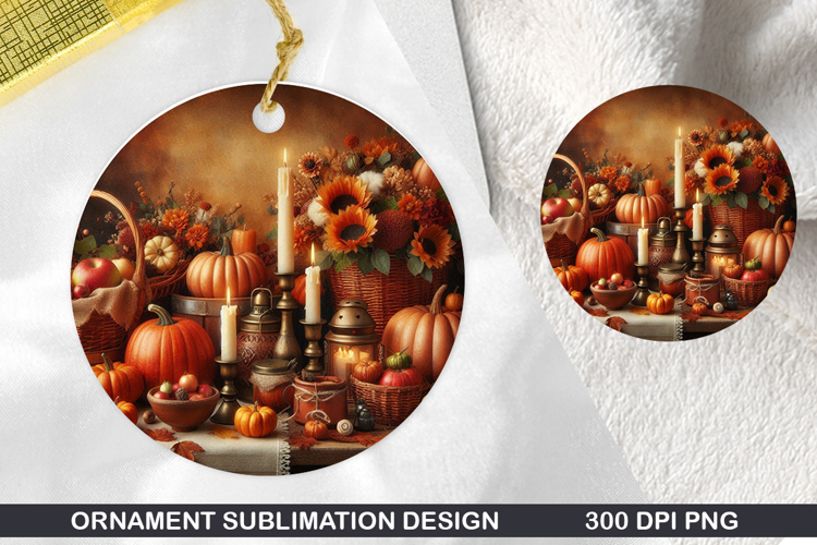 Pumpkin Stained Glass Ornament PNG, Digital Download File