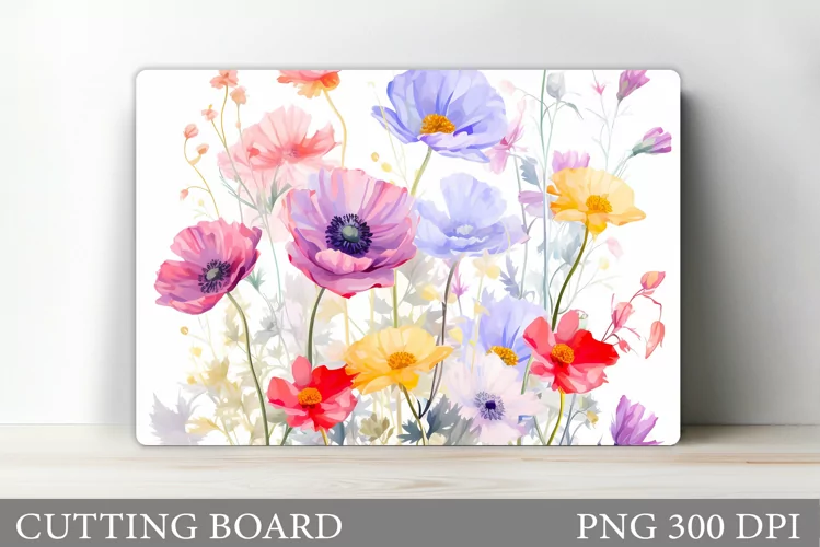 Flowers Cutting Board Design. Flowers Kitchen Cutting Board