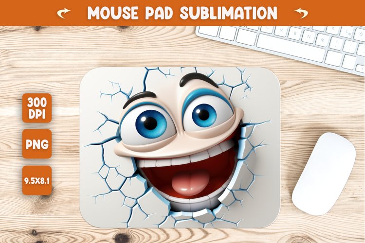Funny cartoon emoji mouse pad sublimation example image 1