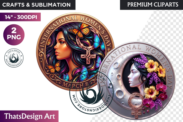 International Womens Day Round Cliparts & Backgrounds PNG