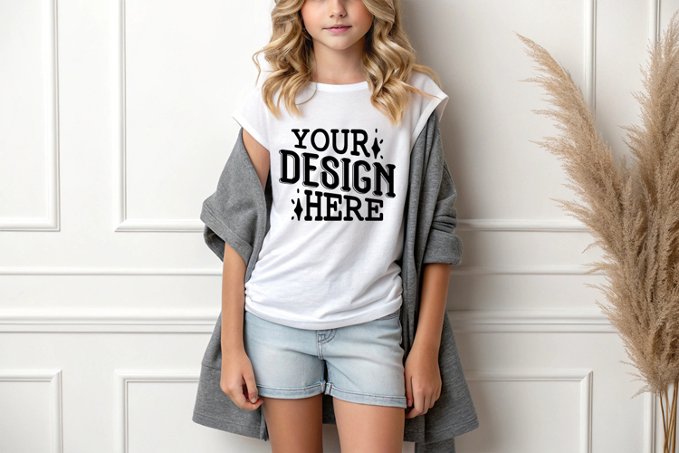 Girl T-shirt Mockups, Baby Mock Up, Styled Stock Mockup