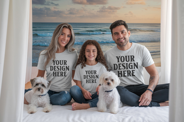 Bella Canvas 3001 Family Group Mockup