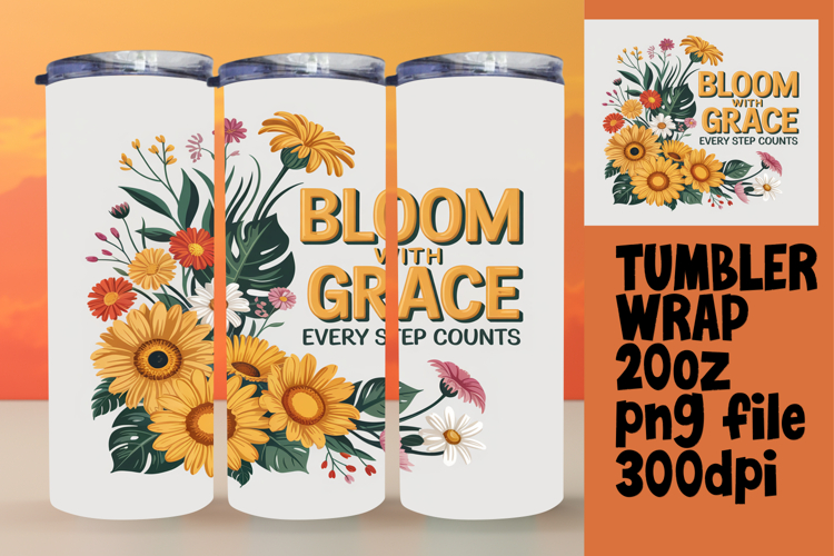 CLASSY 20oz Tumbler Design for Gifts , Flower Quote