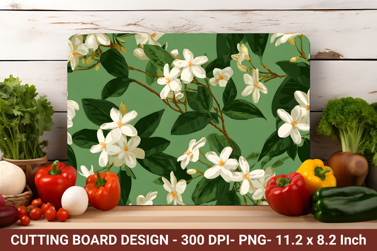 Jasmine Flower Cutting Board | Cutting Board png