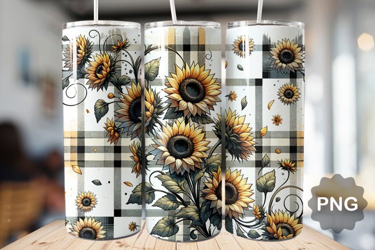 Sunflower Tumbler Sublimation - 20 Oz Skinny Tumbler