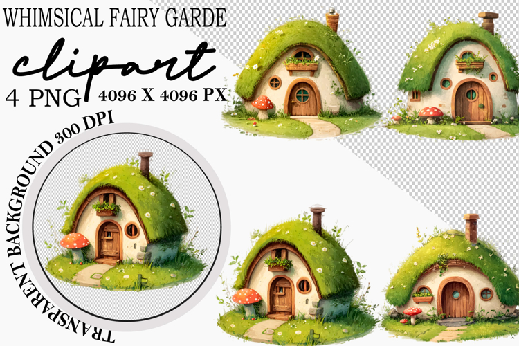 Whimsical Fairy Garden Clipart PNG