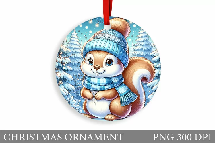 Cute Squirrel Christmas Ornament. Christmas Ornament Design