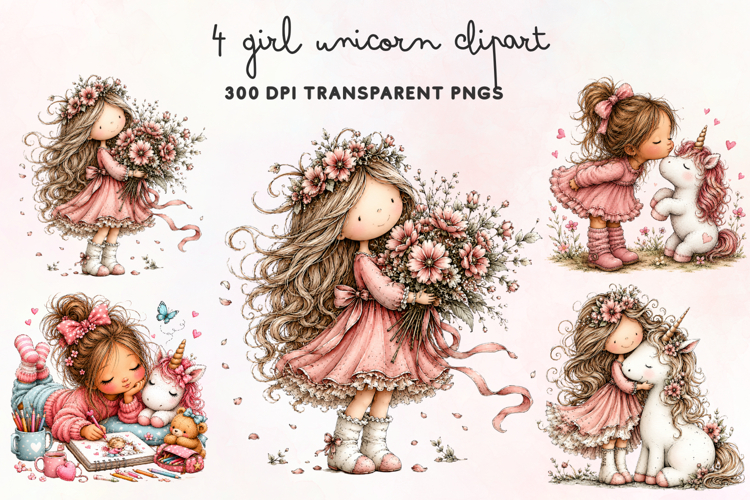Cute Unicorn Clipart Image 5