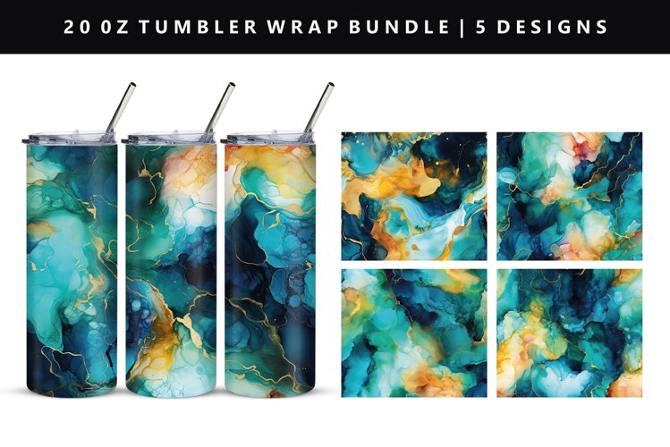 Alcohol Ink 20oz Tumbler Wrap | Sublimation PNG Design
