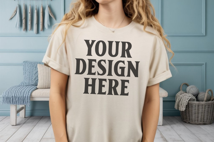 Comfort Colors 1717 Ivory T-Shirt Mockup