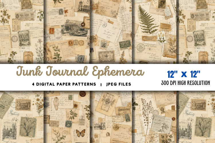 Junk Journal Ephemera Kit JPG