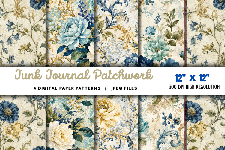 Cute Purple Flowers Pattern JPG