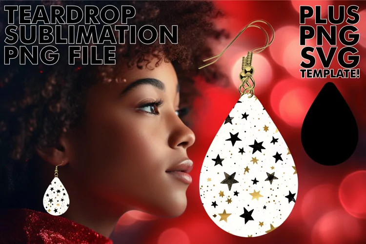 Elegant Cosmic Charms: Glittery Star Pattern Earrings
