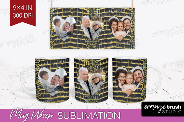 Animal Print Photo Mug Wrap PNG - Wild Animal Picture Frame