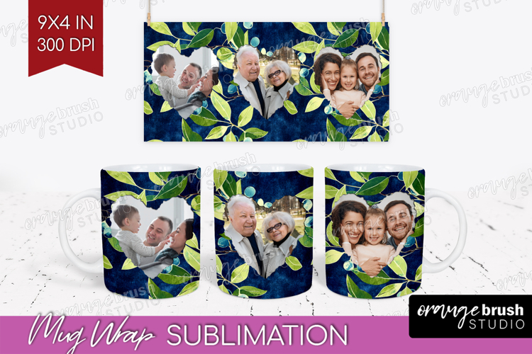 Eucalyptus Photo Mug Wrap PNG - Botanical Picture Frame Mug