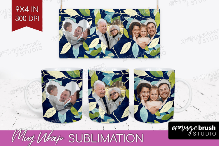 Eucalyptus Photo Mug Wrap PNG - Botanical Picture Frame Mug