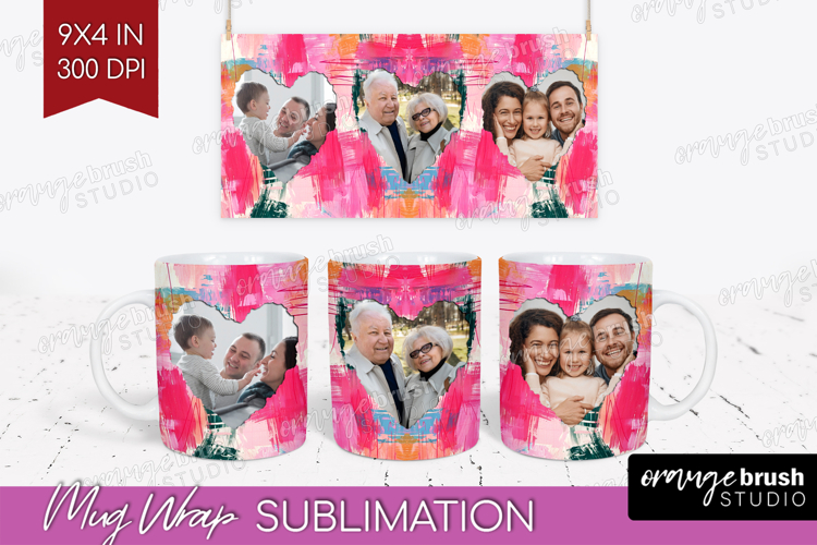 Brush Stroke Photo Mug Wrap PNG - Abstract Texture Picture