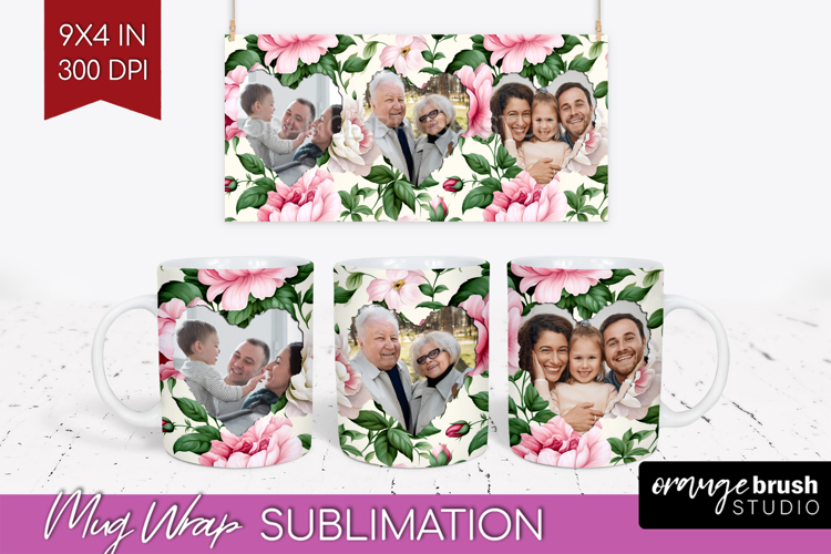 Spring Photo Mug Wrap PNG - Flowers Picture Frame Mug