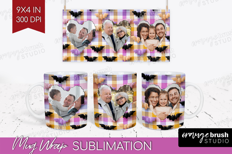 Halloween Photo Mug Wrap PNG - Spooky Picture Frame Mug example image 1
