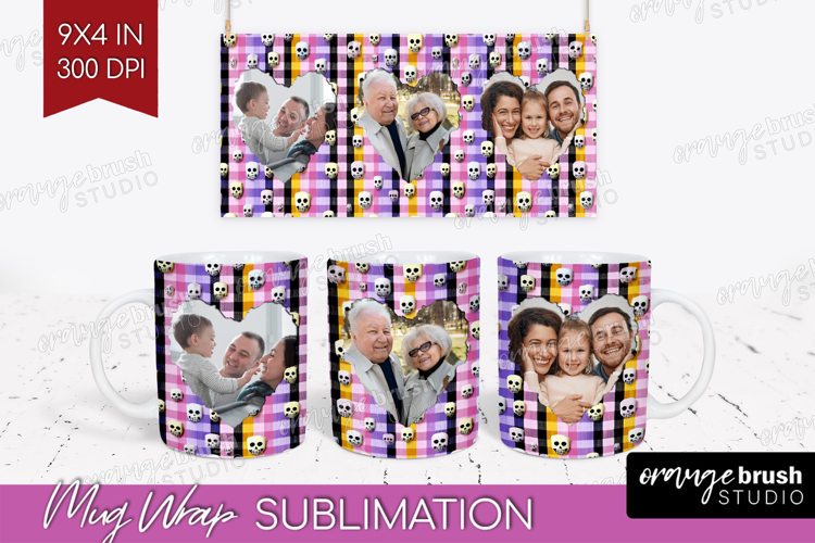 Halloween Photo Mug Wrap PNG - Spooky Picture Frame Mug example image 1