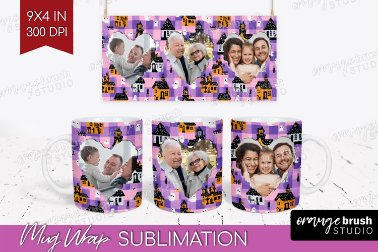Halloween Photo Mug Wrap PNG - Spooky Picture Frame Mug example image 1