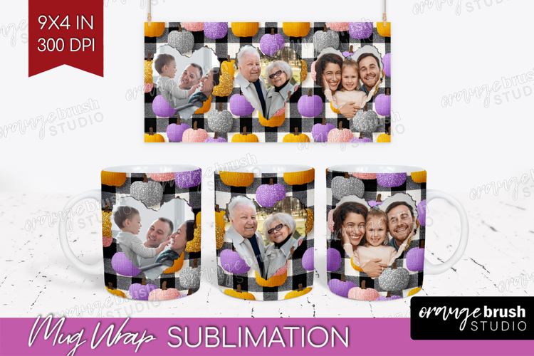 Halloween Photo Mug Wrap PNG - Spooky Picture Frame Mug example image 1